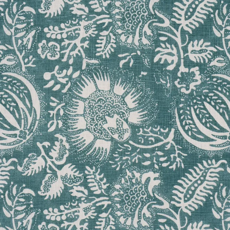 Schumacher 177696 Pomegranate Print Peacock fabric swatch