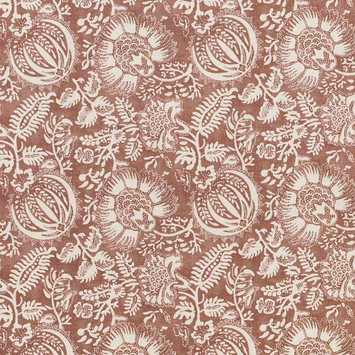 Schumacher 177692 Pomegranate Print Russet fabric swatch