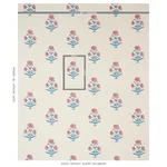 Schumacher 179840 Poppy Hand Block Print Rose & Sky fabric swatch