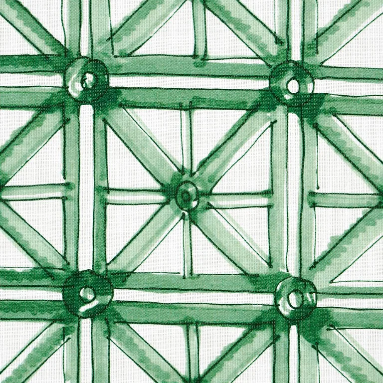 Schumacher 180771 Portail Francais Indoor/Outdoor Emerald fabric swatch