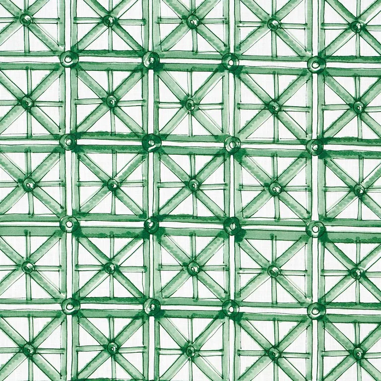 Schumacher 180771 Portail Francais Indoor/Outdoor Emerald fabric swatch