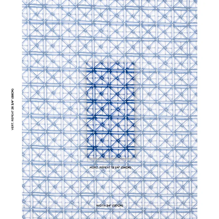 Schumacher 180770 Portail Francais Indoor/Outdoor Navy fabric swatch
