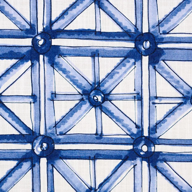 Schumacher 180770 Portail Francais Indoor/Outdoor Navy fabric swatch