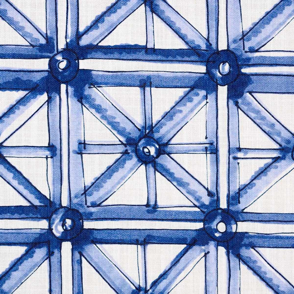Schumacher 180770 Portail Francais Indoor/Outdoor Navy fabric swatch