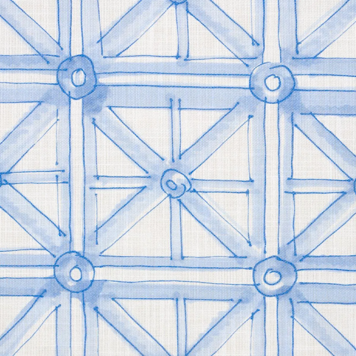 Schumacher 180772 Portail Francais Indoor/Outdoor Sky fabric swatch