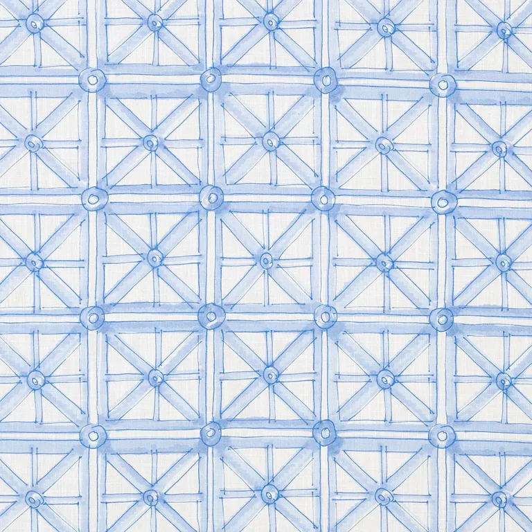 Schumacher 180772 Portail Francais Indoor/Outdoor Sky fabric swatch