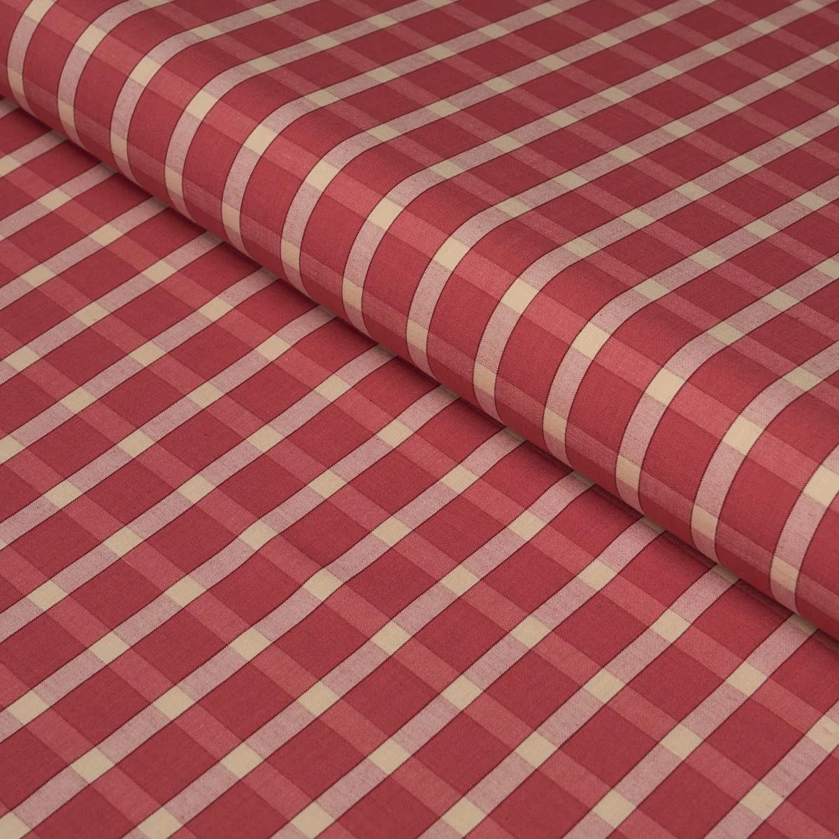 Schumacher 60127 Portsmith Check Berry fabric swatch