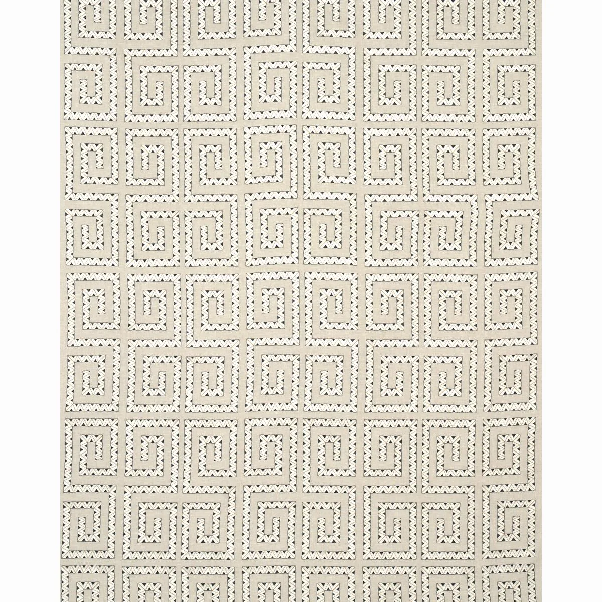 Schumacher 76070 Prado Embroidery Graphite fabric swatch