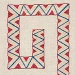 Schumacher 76072 Prado Embroidery Red fabric swatch