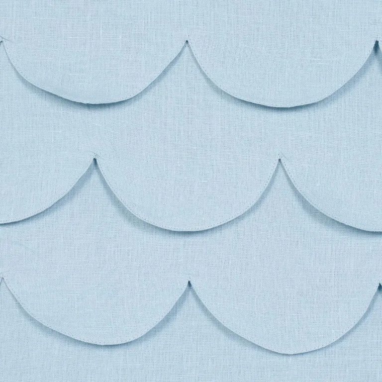 Schumacher 84401 Prep School Hand Pieced Scallop Blue fabric swatch