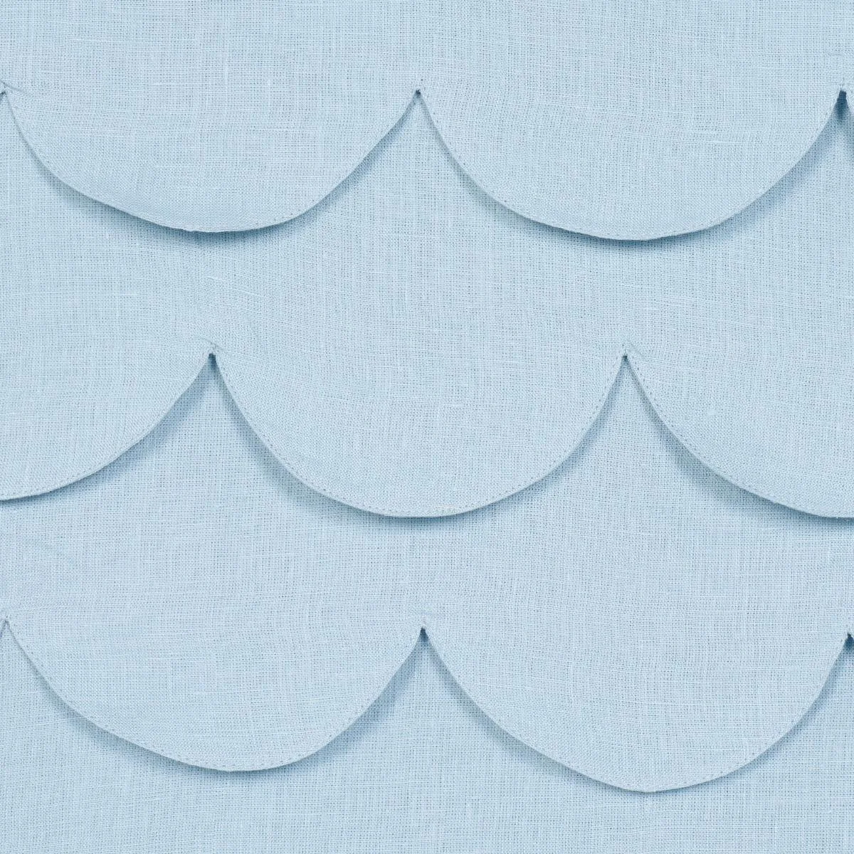 Schumacher 84401 Prep School Hand Pieced Scallop Blue fabric swatch