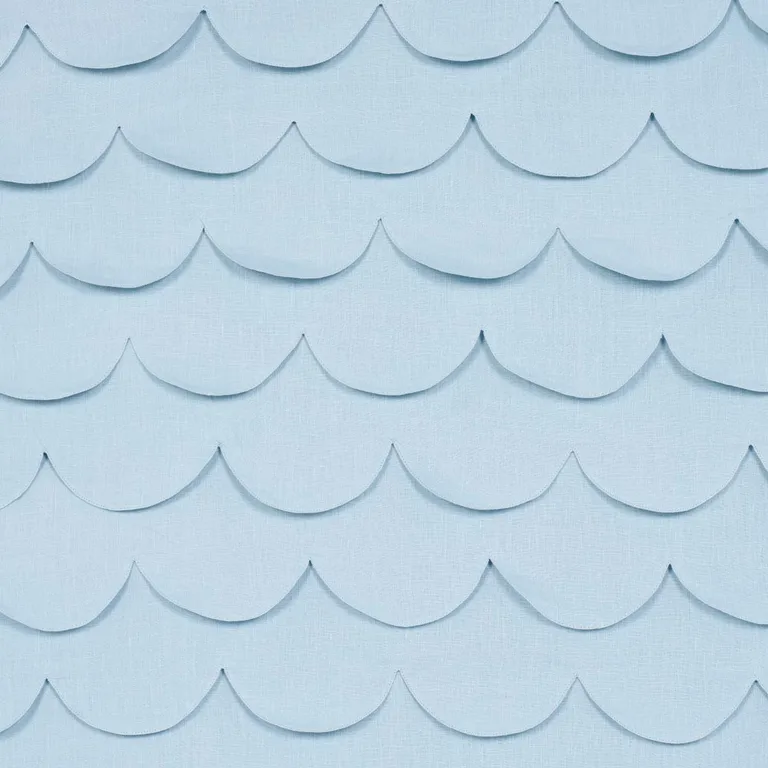 Schumacher 84401 Prep School Hand Pieced Scallop Blue fabric swatch