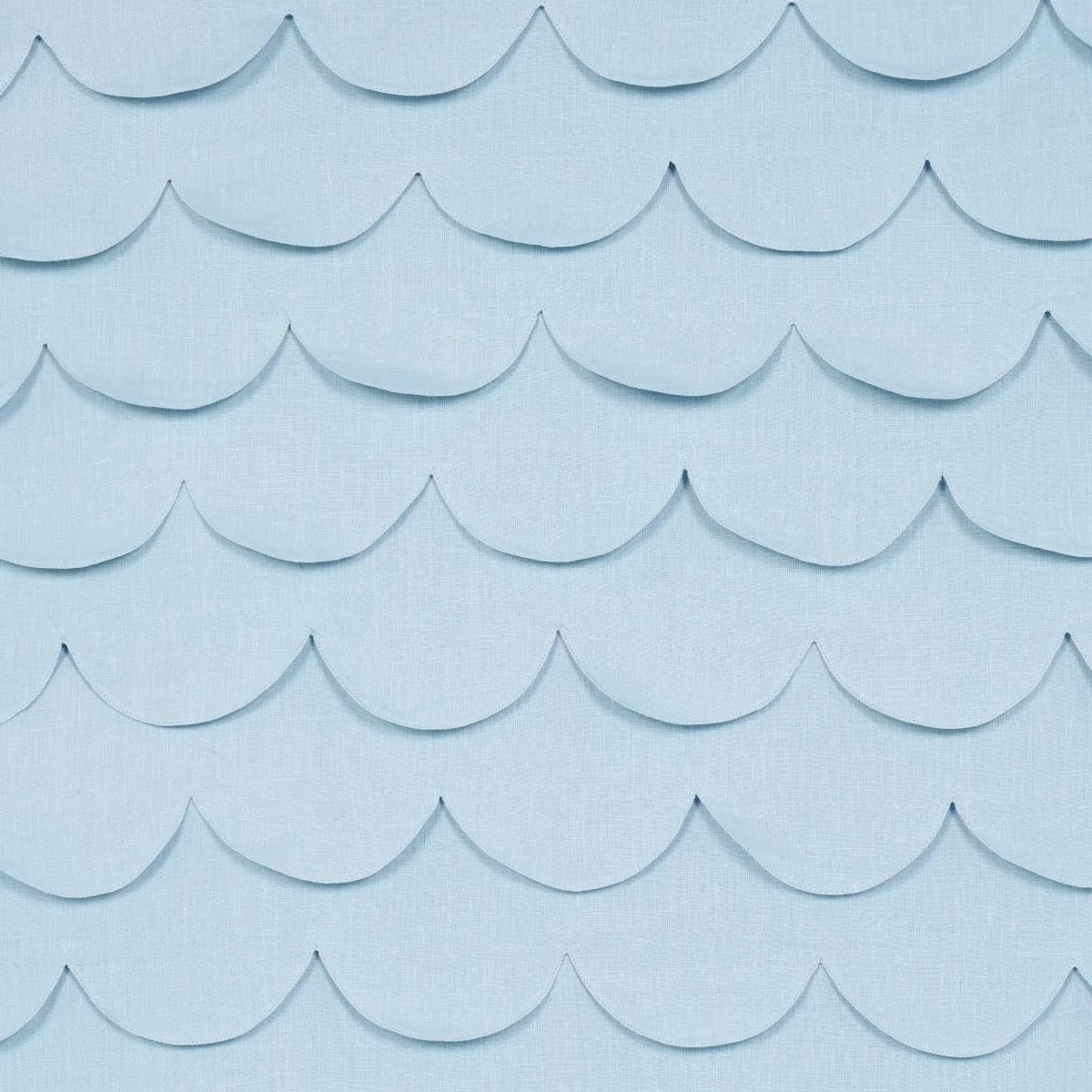 Schumacher 84401 Prep School Hand Pieced Scallop Blue fabric swatch