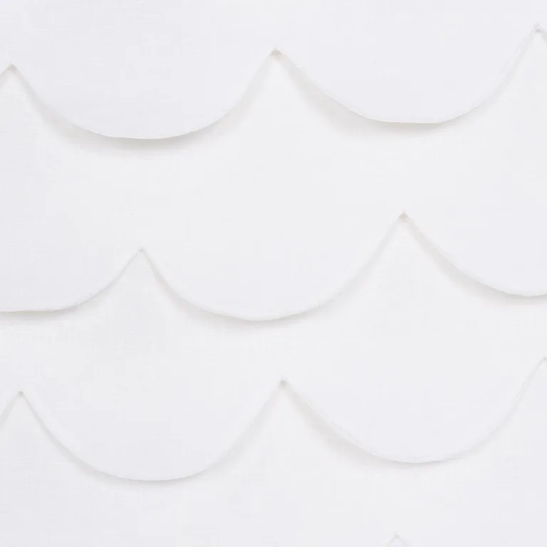 Schumacher 84400 Prep School Hand Pieced Scallop White fabric swatch