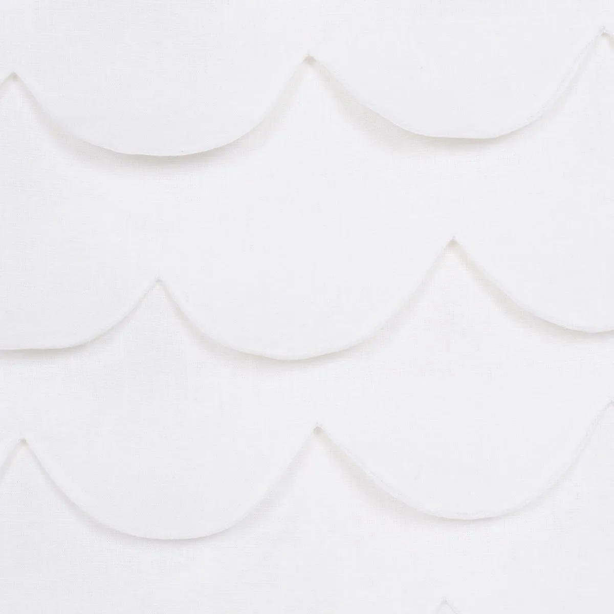 Schumacher 84400 Prep School Hand Pieced Scallop White fabric swatch