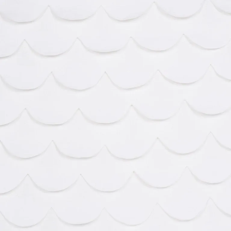 Schumacher 84400 Prep School Hand Pieced Scallop White fabric swatch
