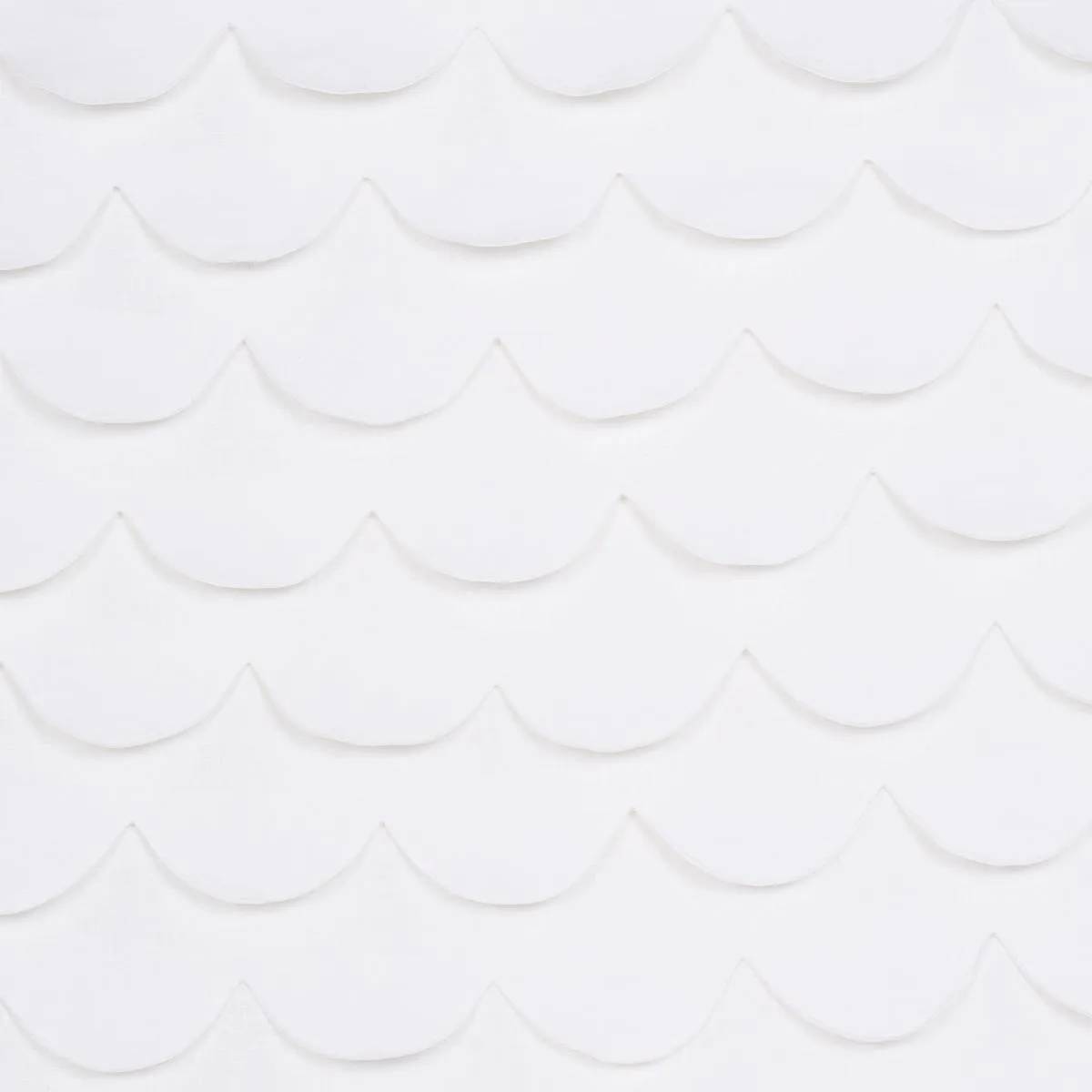 Schumacher 84400 Prep School Hand Pieced Scallop White fabric swatch
