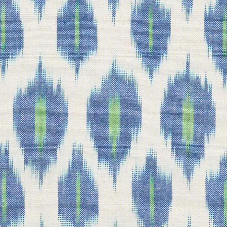 Schumacher 178060 Presidio Ikat Peacock fabric swatch