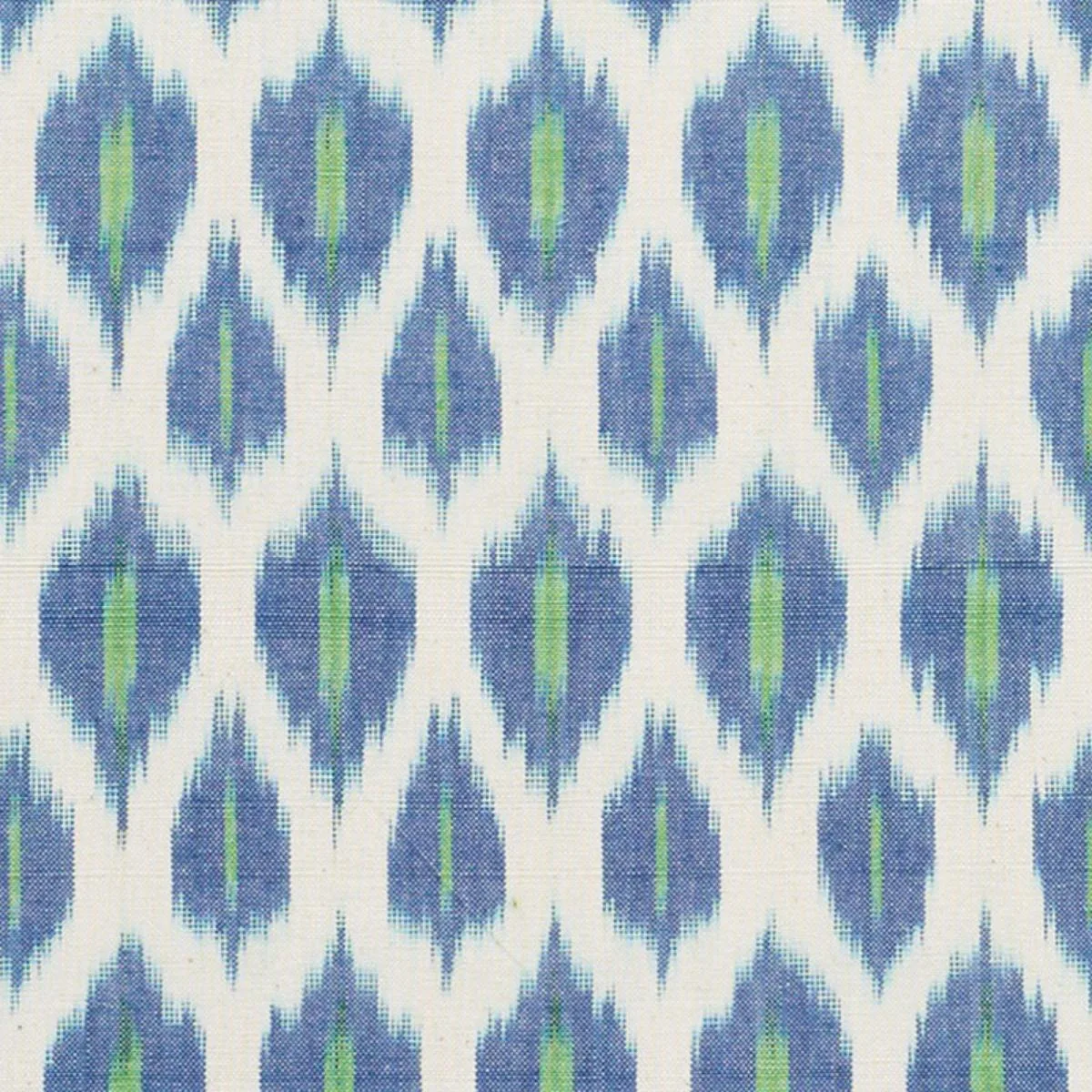 Schumacher 178060 Presidio Ikat Peacock fabric swatch