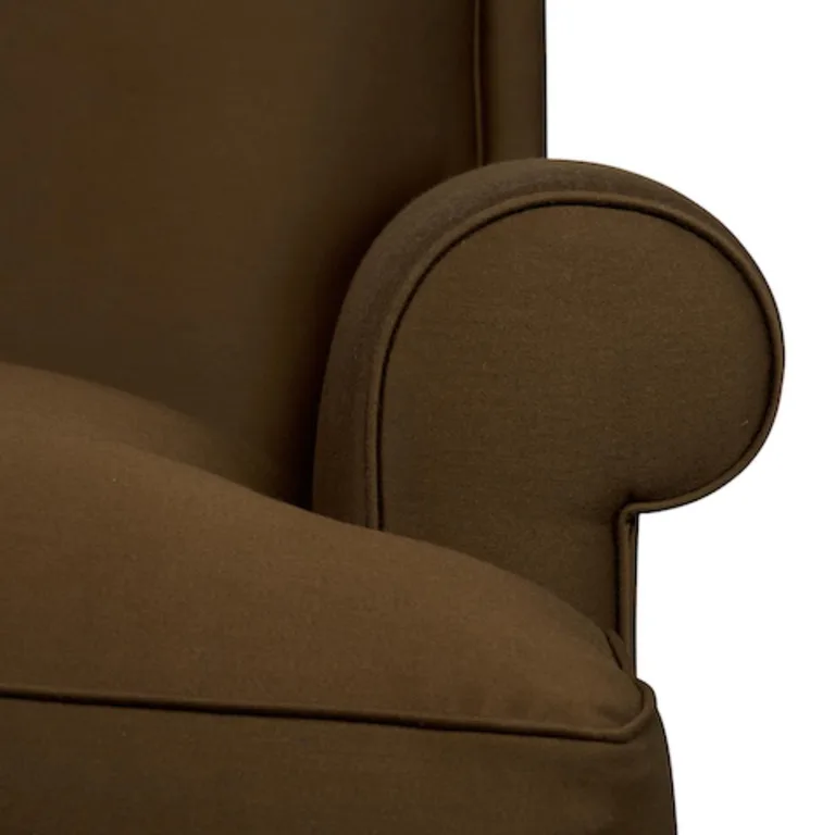 Schumacher 51531 Prestwick Wool Satin Bark fabric swatch