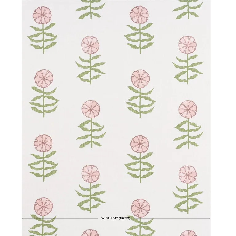 Schumacher 181660 Pretty Petals Blush fabric swatch