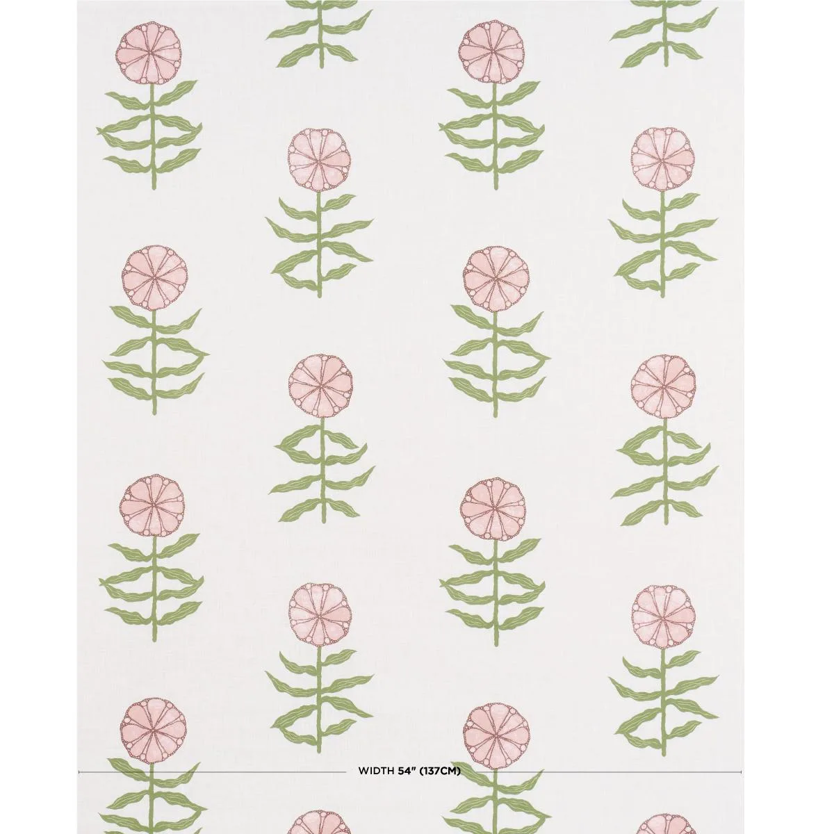 Schumacher 181660 Pretty Petals Blush fabric swatch