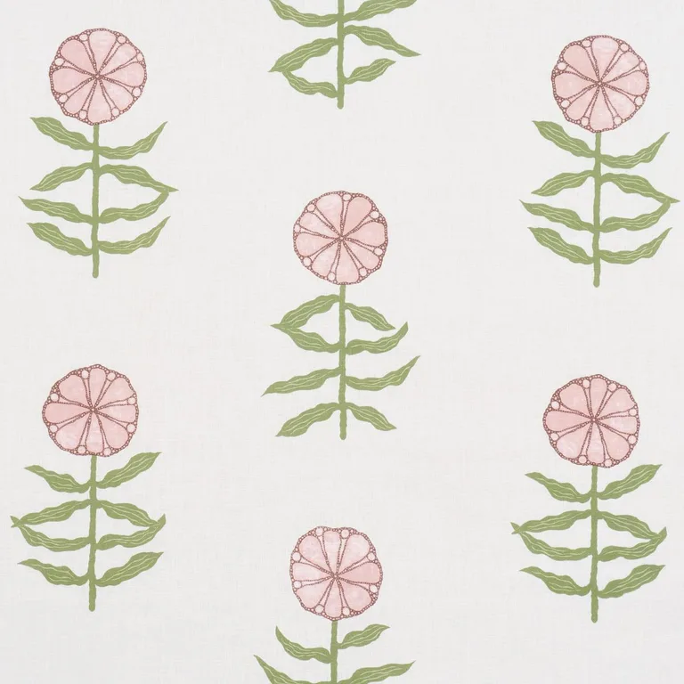 Schumacher 181660 Pretty Petals Blush fabric swatch