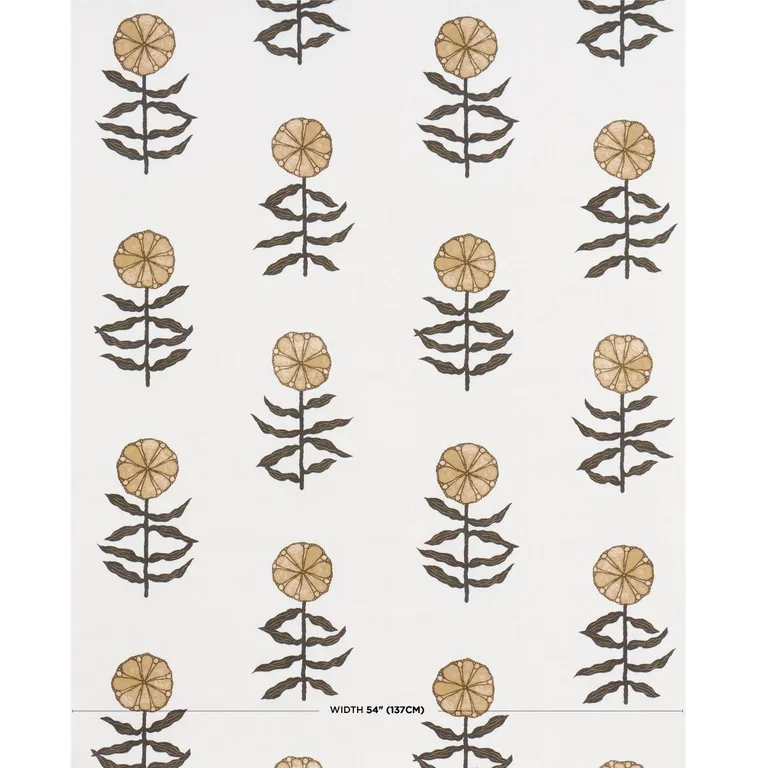 Schumacher 181661 Pretty Petals Neutral fabric swatch