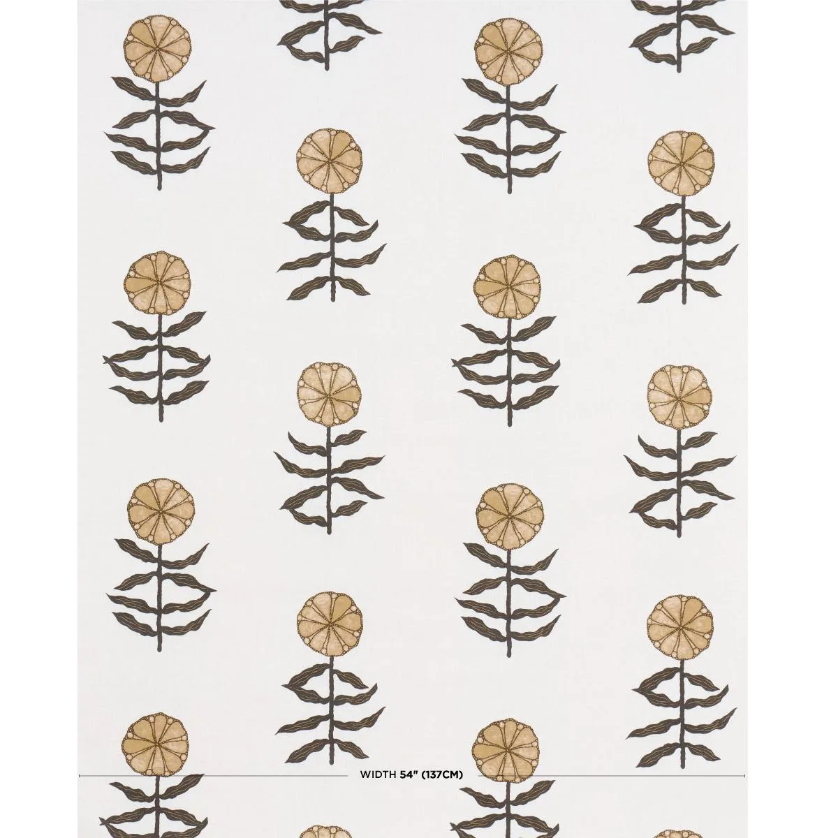 Schumacher 181661 Pretty Petals Neutral fabric swatch