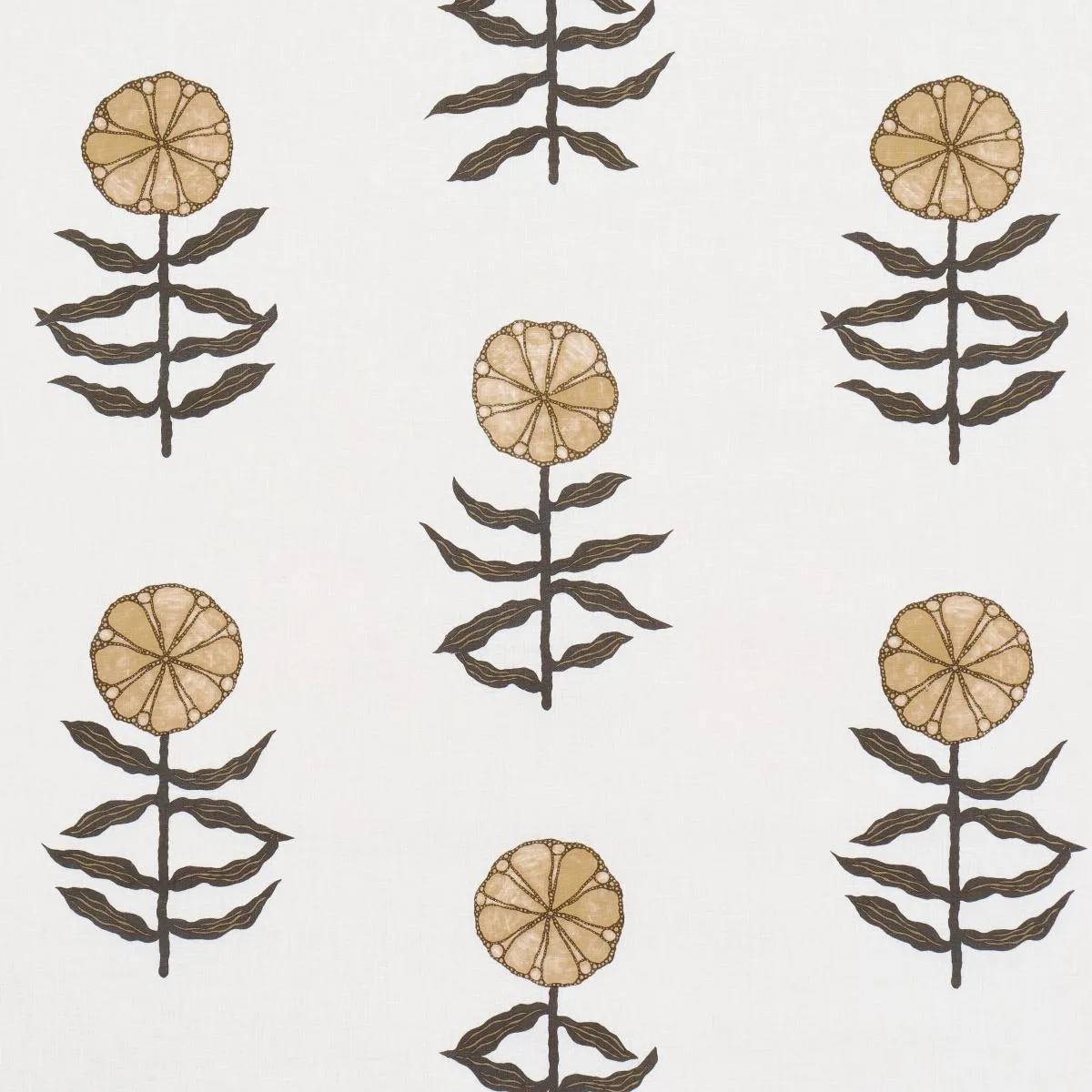 Schumacher 181661 Pretty Petals Neutral fabric swatch