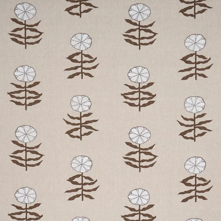 Schumacher 183150 Pretty Petals Screen Print Birch fabric swatch