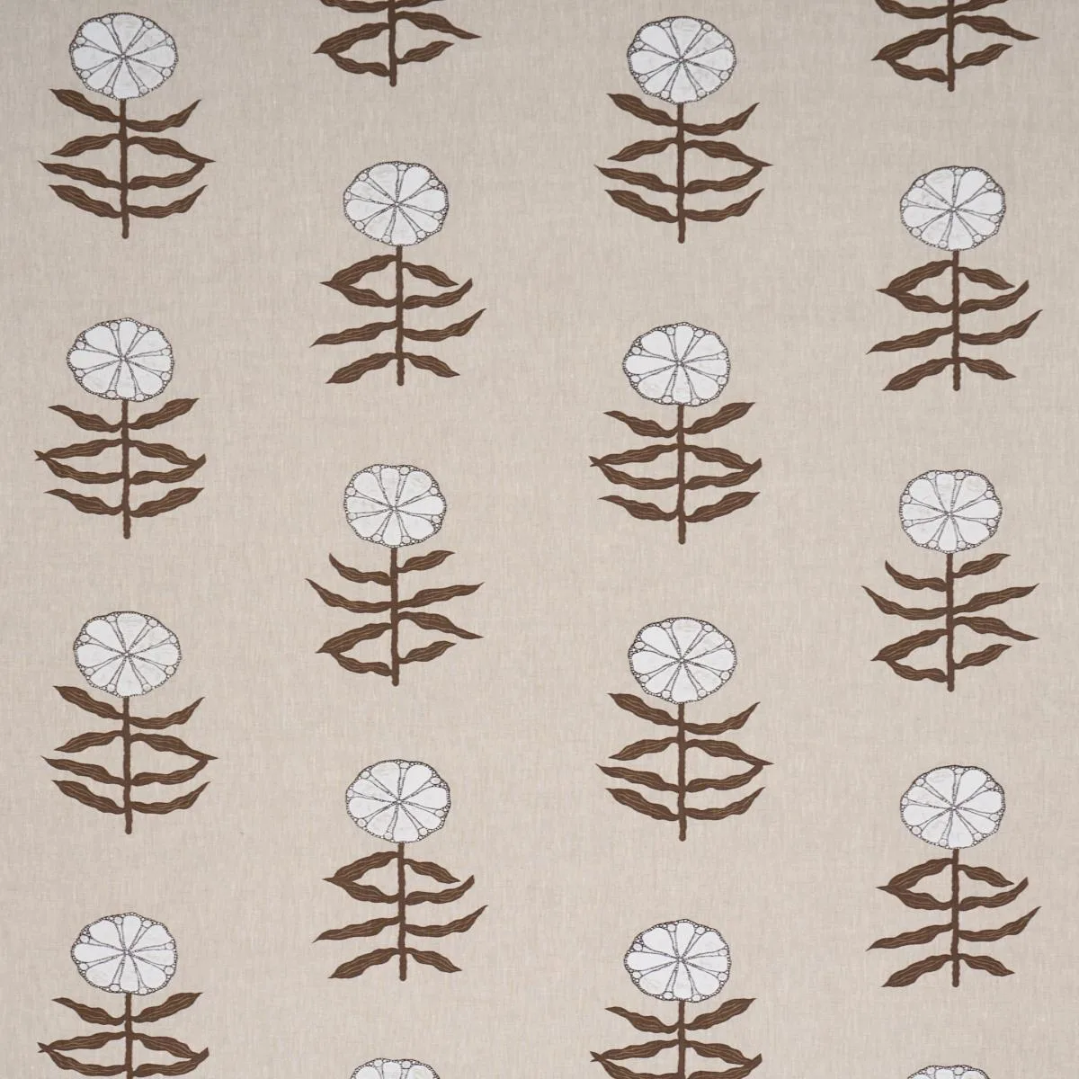 Schumacher 183150 Pretty Petals Screen Print Birch fabric swatch