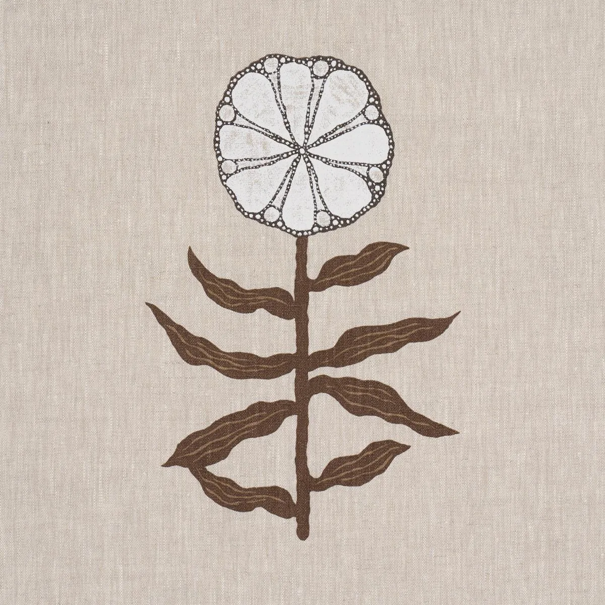 Schumacher 183150 Pretty Petals Screen Print Birch fabric swatch