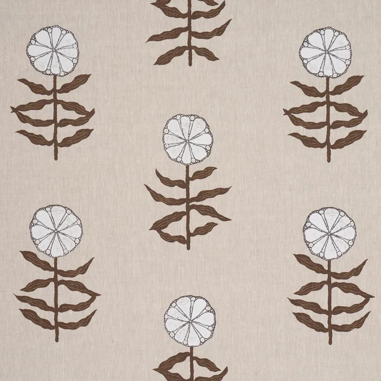 Schumacher 183150 Pretty Petals Screen Print Birch fabric swatch