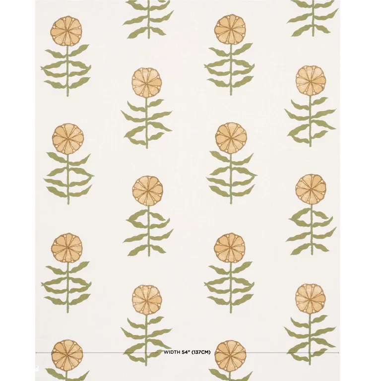 Schumacher 181662 Pretty Petals Soft Yellow fabric swatch