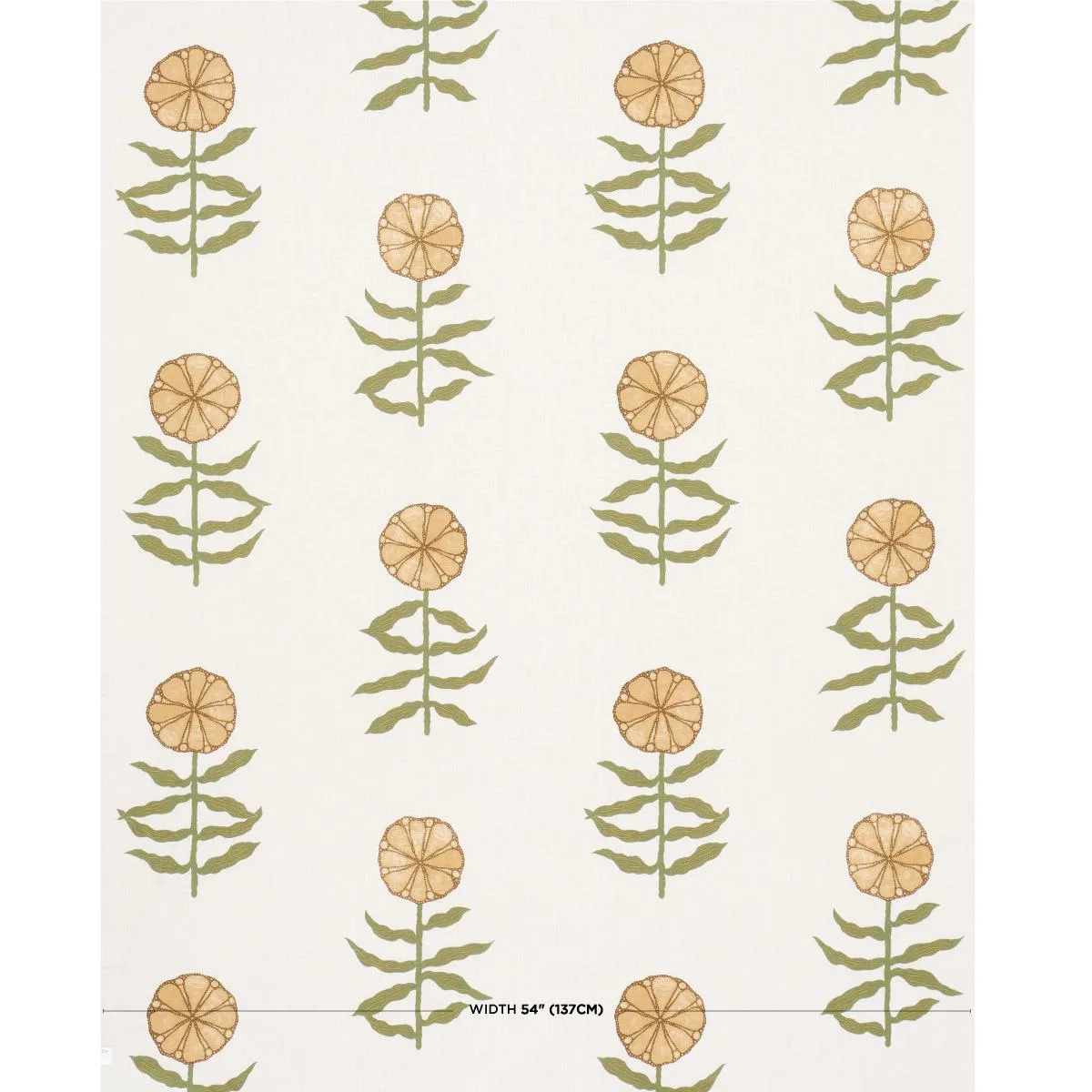 Schumacher 181662 Pretty Petals Soft Yellow fabric swatch