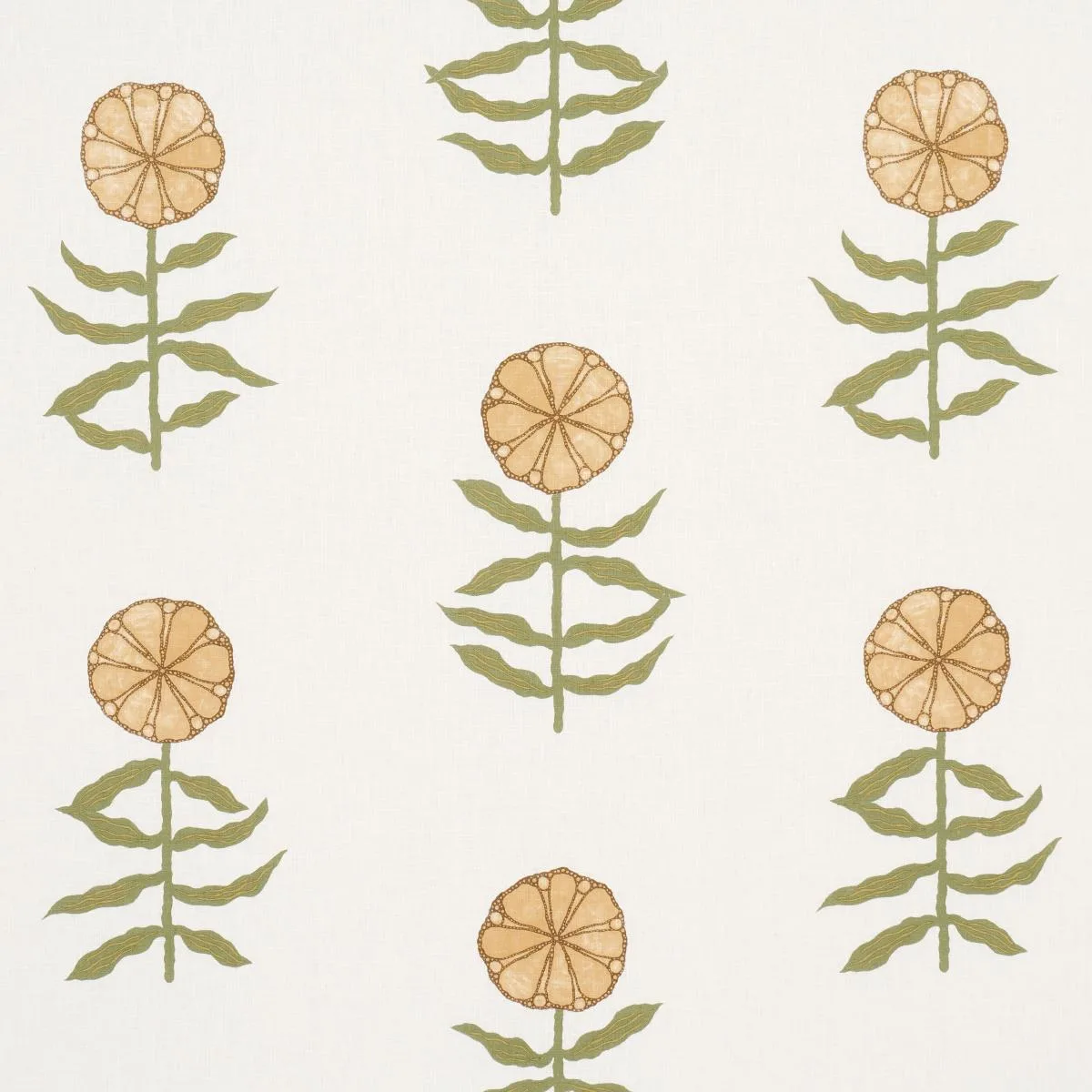 Schumacher 181662 Pretty Petals Soft Yellow fabric swatch