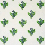 Schumacher 179830 Primrose Hand Block Grass & Sky fabric swatch