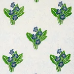 Schumacher 179830 Primrose Hand Block Grass & Sky fabric swatch
