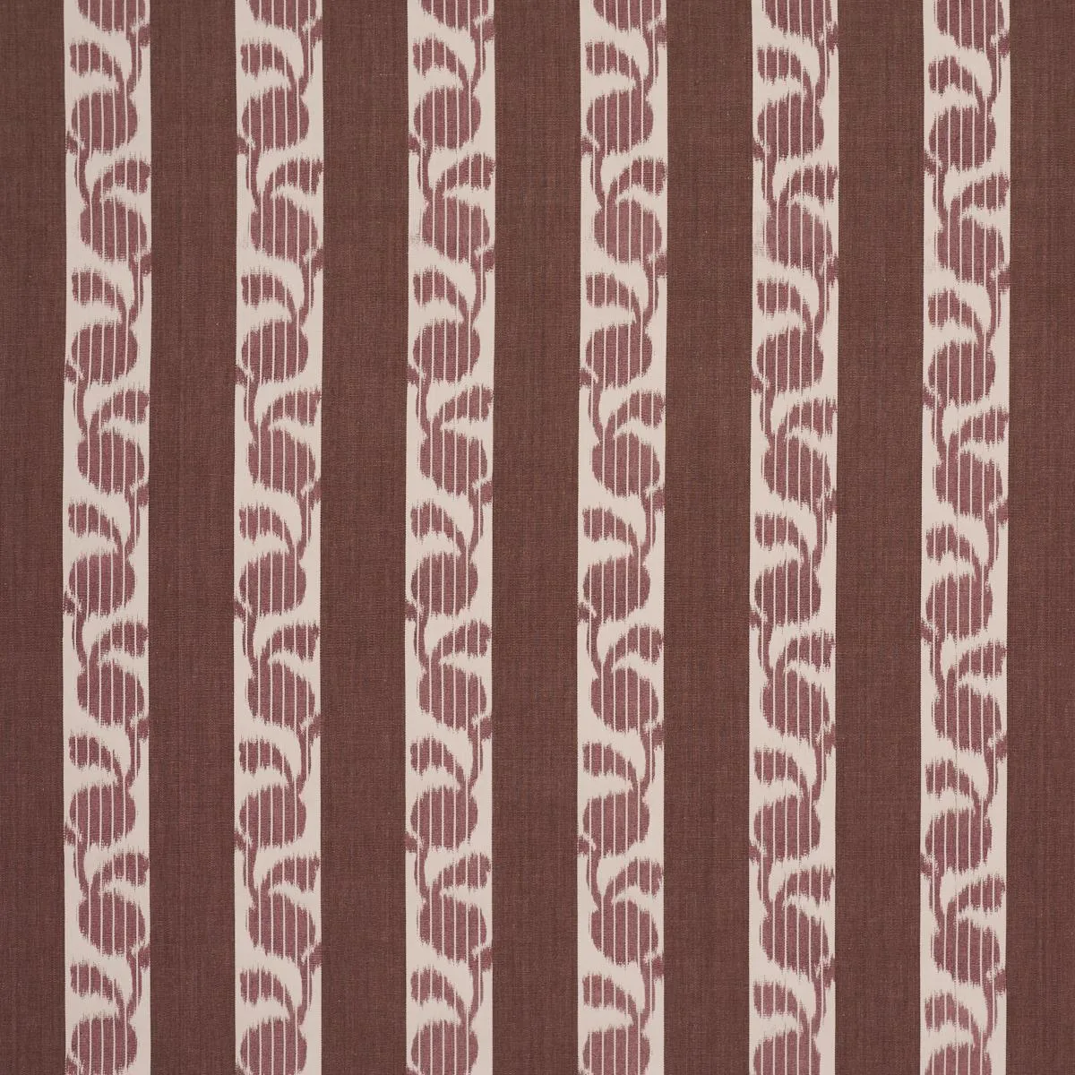 Schumacher 182920 Priya Warp Print Bordeaux fabric swatch