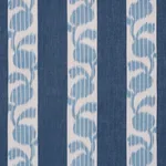 Schumacher 182922 Priya Warp Print Indigo fabric swatch