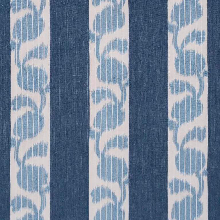 Schumacher 182922 Priya Warp Print Indigo fabric swatch
