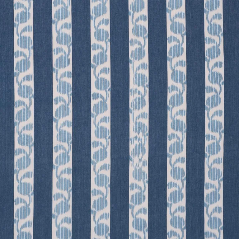 Schumacher 182922 Priya Warp Print Indigo fabric swatch