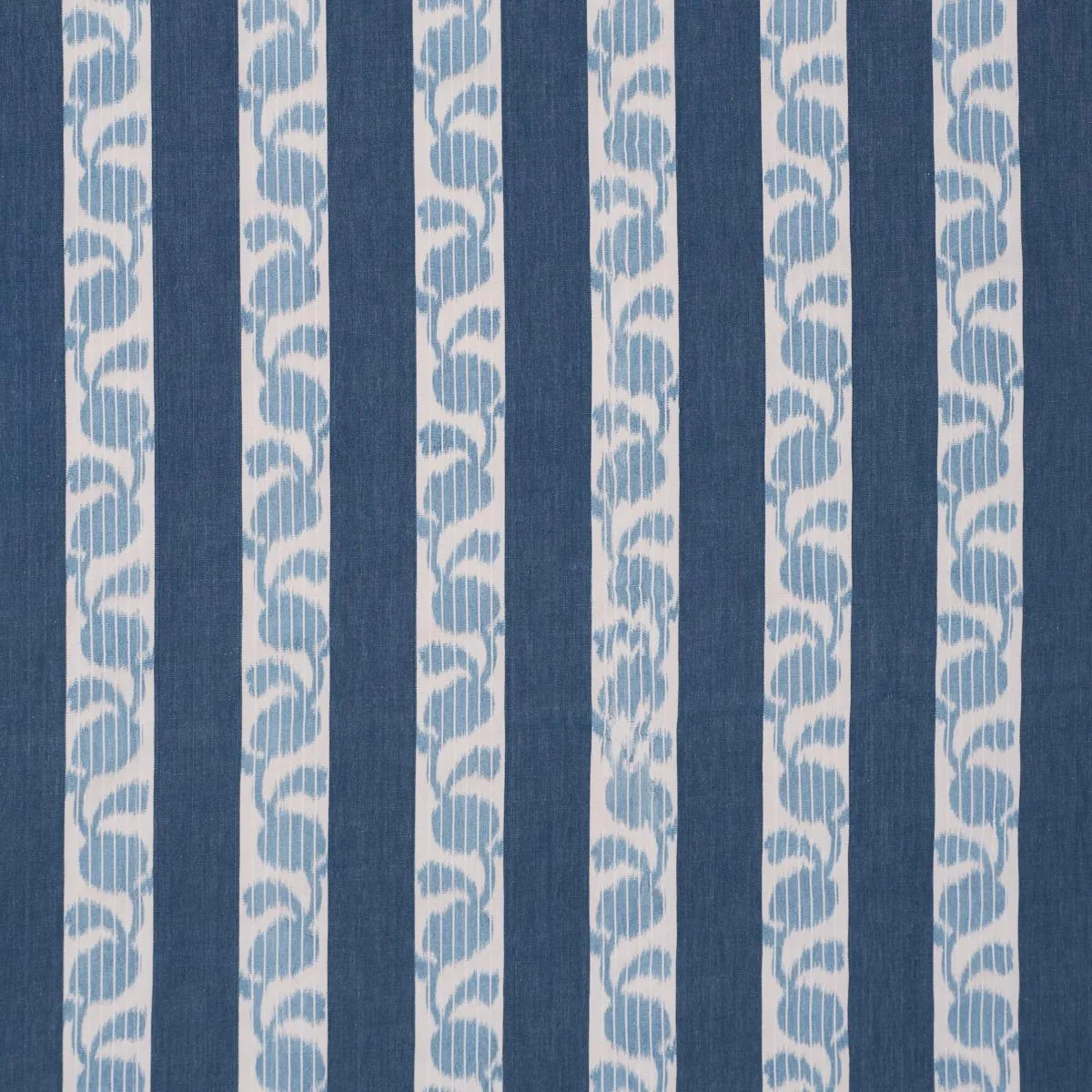 Schumacher 182922 Priya Warp Print Indigo fabric swatch