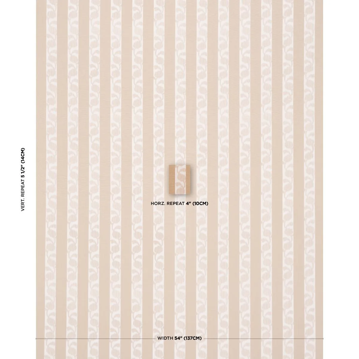 Schumacher 182921 Priya Warp Print Sand fabric swatch