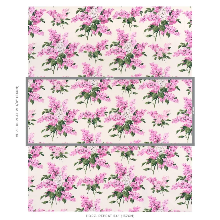 Schumacher 180622 Proust's Lilacs Pink fabric swatch