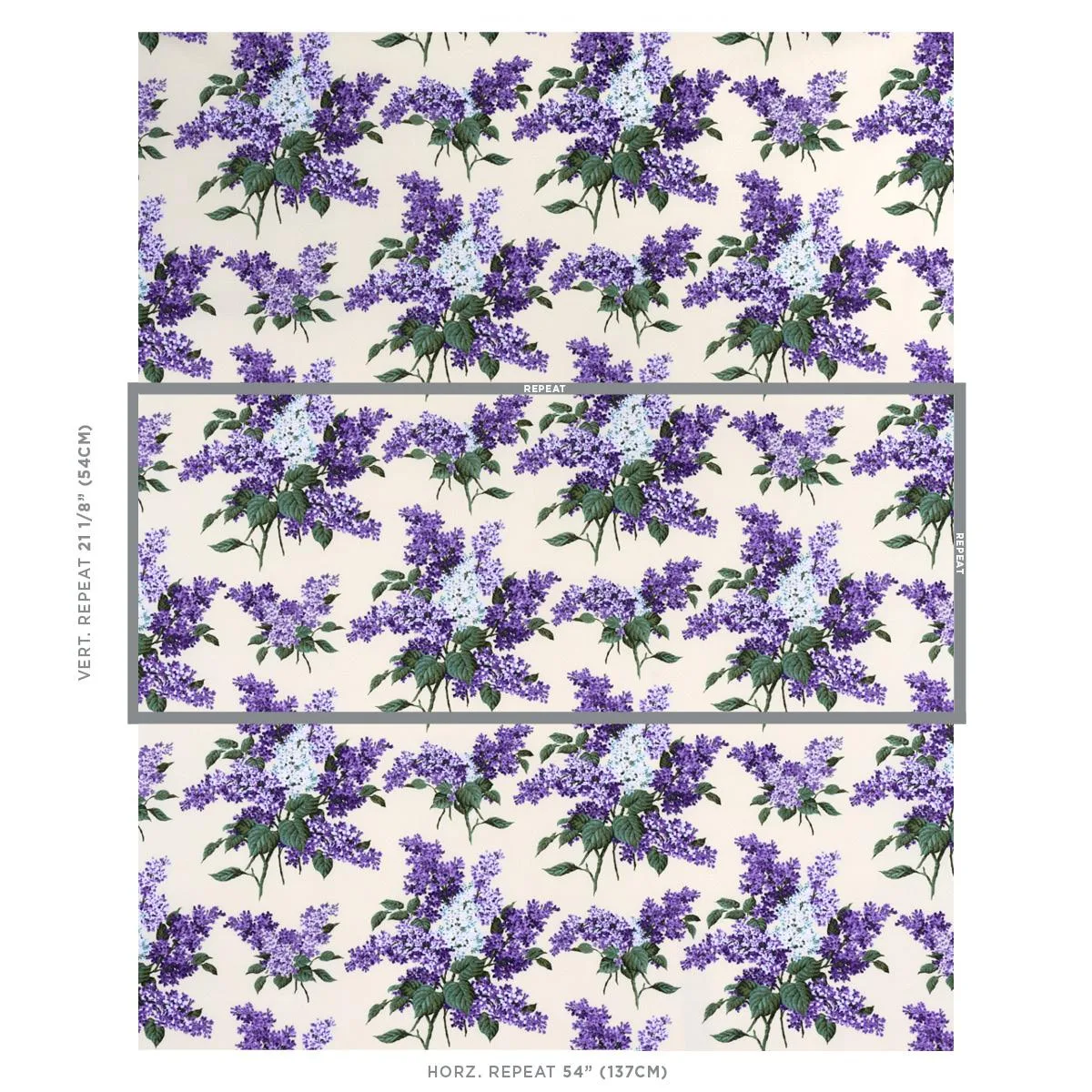 Schumacher 180621 Proust's Lilacs Purple fabric swatch