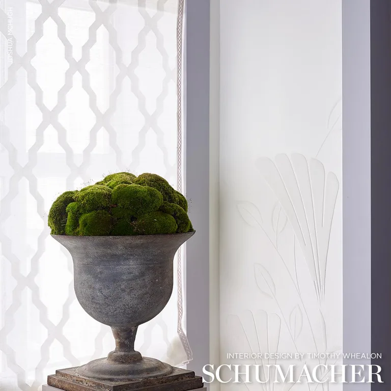 Schumacher 67840 Puccini Sheer Ivory fabric swatch