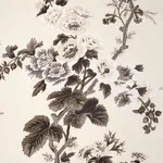 Schumacher 174450 Pyne Hollyhock Charcoal fabric swatch