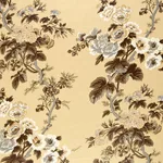 Schumacher 174451 Pyne Hollyhock Tobacco fabric swatch